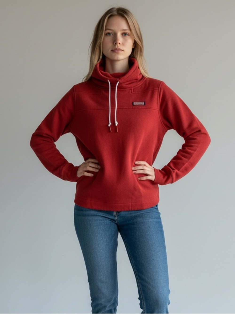 Vineyard Vines Red Funnel Neck Shep Shirt Pullover Sweatshirt Women’s Size XS
